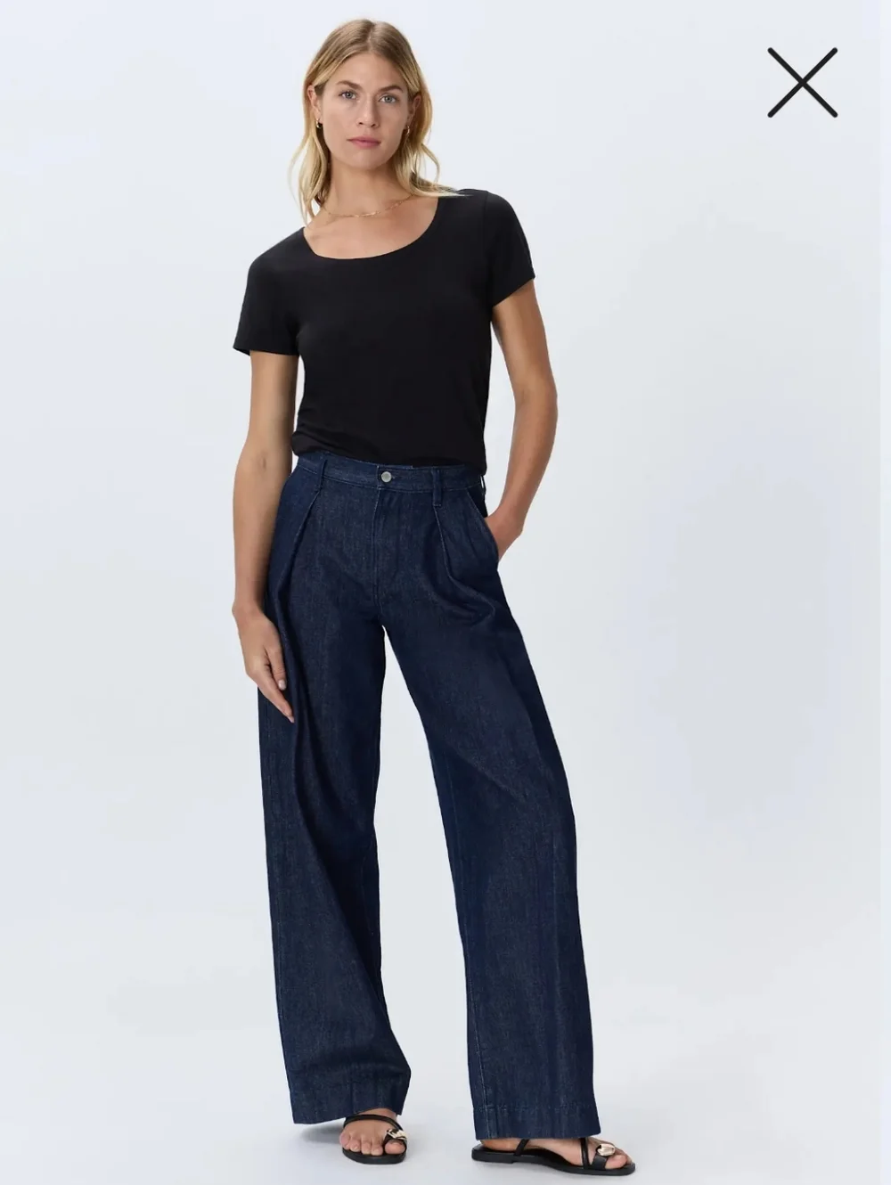 Quince Cotton Modal Scoop Neck Tee Shirt Womens Size Large Black Short Sleeves - Picture 9 of 9